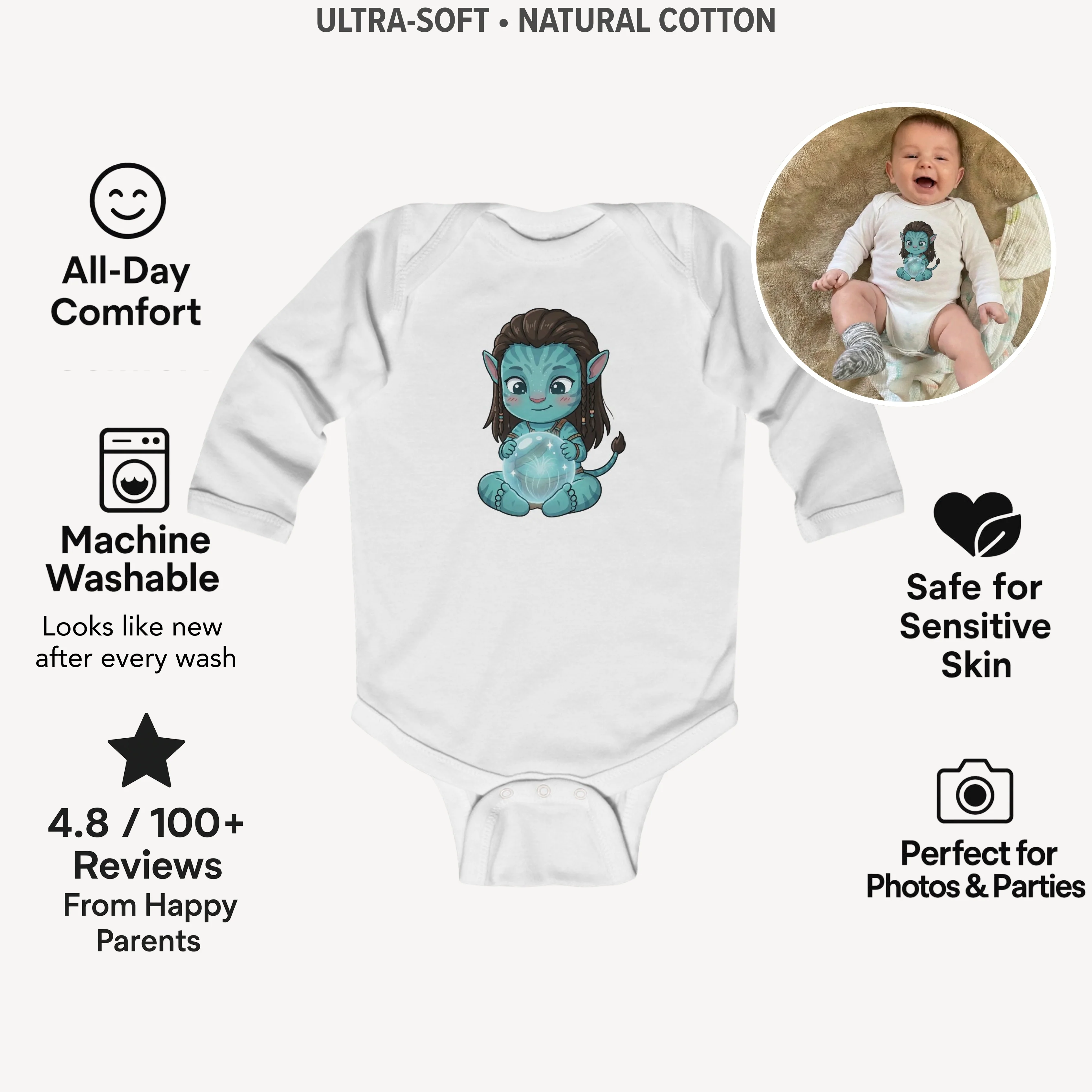 AMA™ Сhibi Jake Sully Kids Bodysuit - Image 3