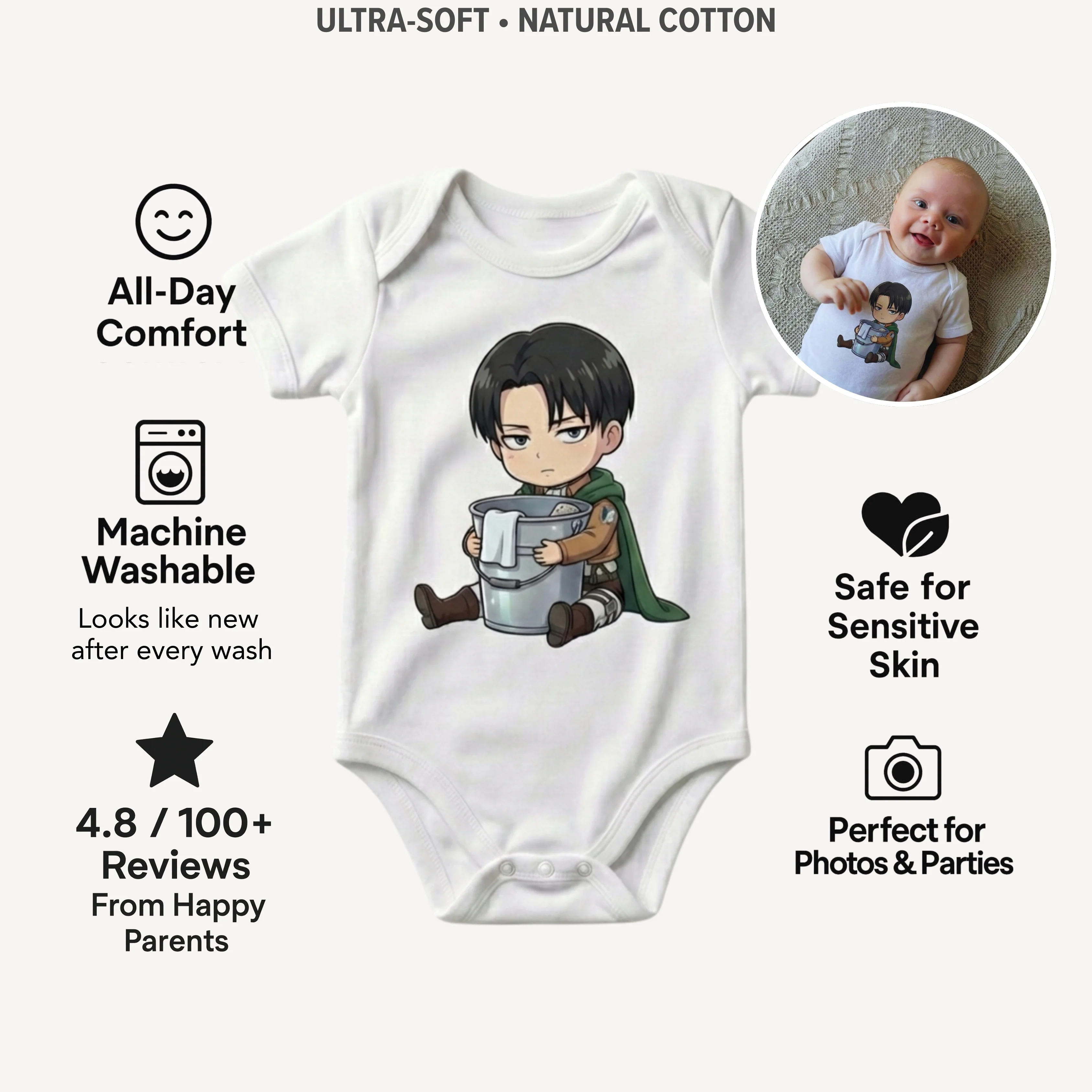 AMA™ Сhibi Levi Kids Bodysuit - Image 3