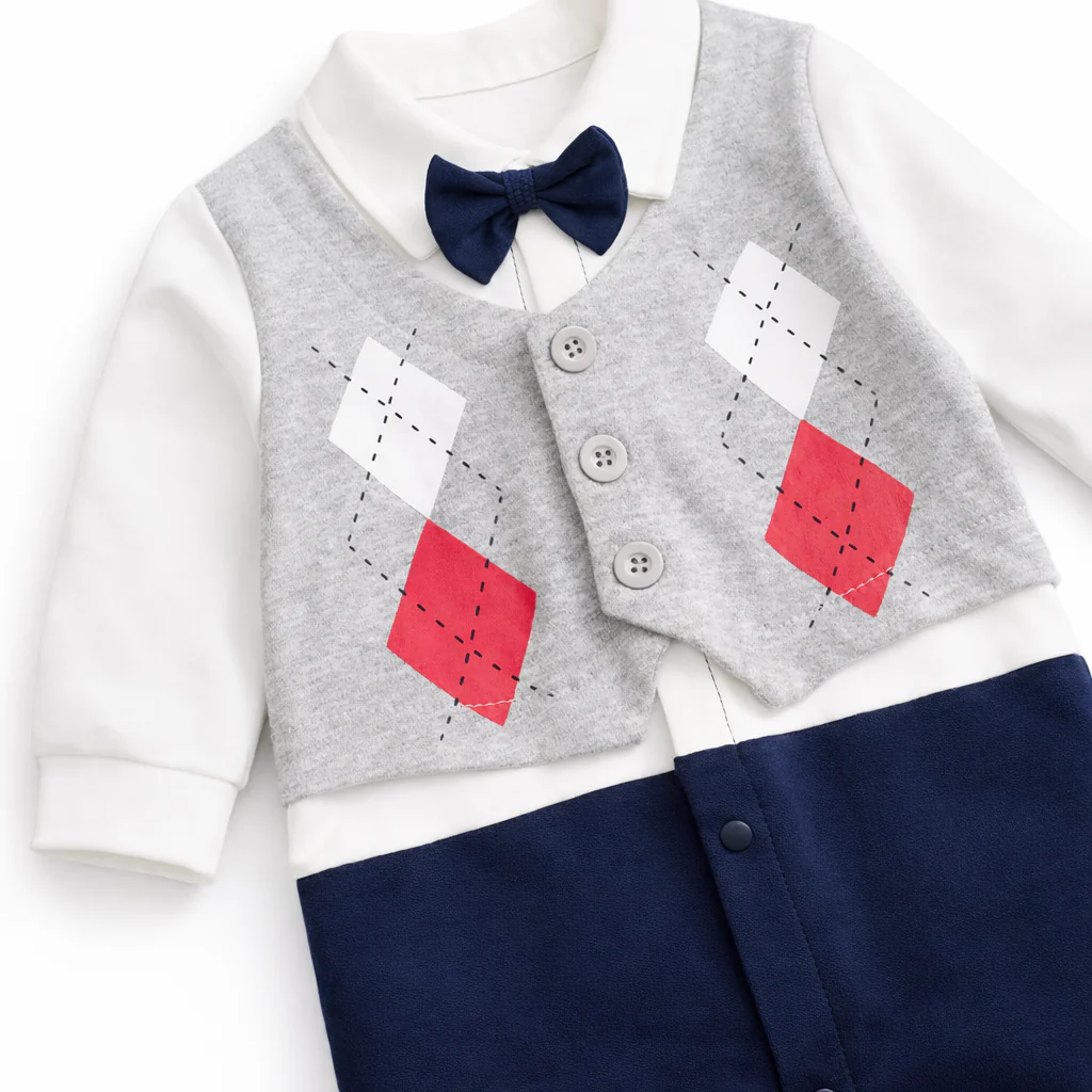 AMA™ Little Argyle Gentleman Kids Onesie - Image 7