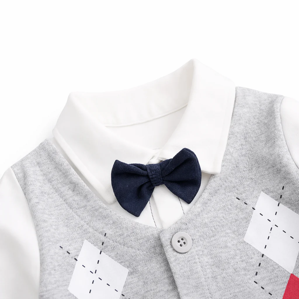 AMA™ Little Argyle Gentleman Kids Onesie - Image 8
