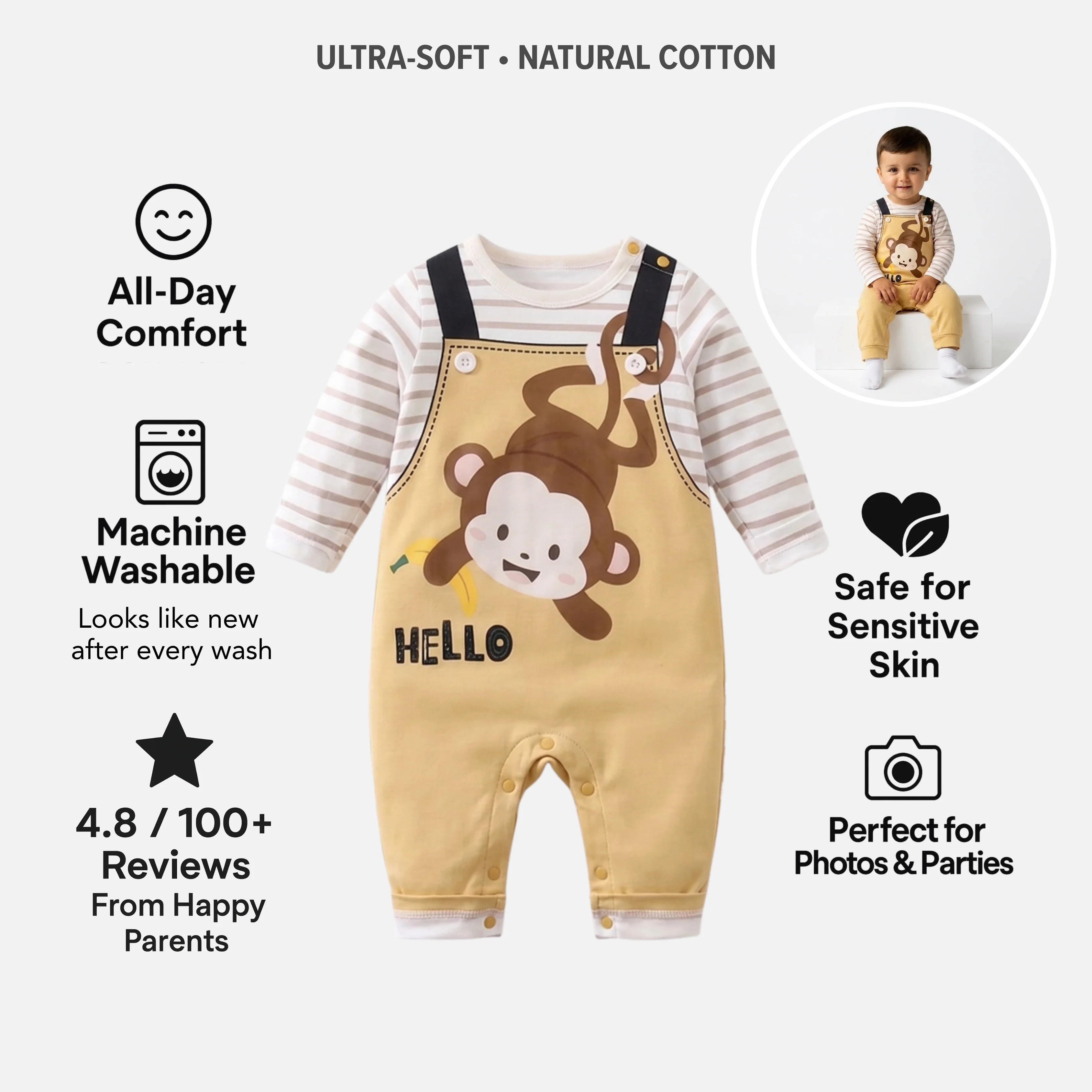 AMA™ Little Monkey Kids Onesie - Image 4
