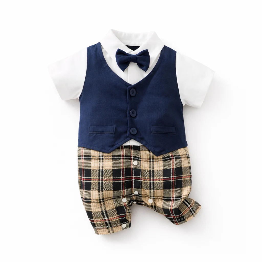 AMA™ Little Plaid Gentleman Kids Onesie - Image 5