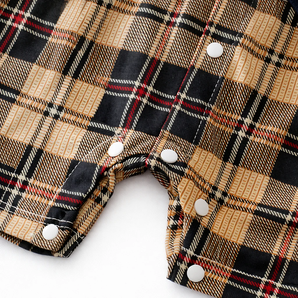 AMA™ Little Plaid Gentleman Kids Onesie - Image 9