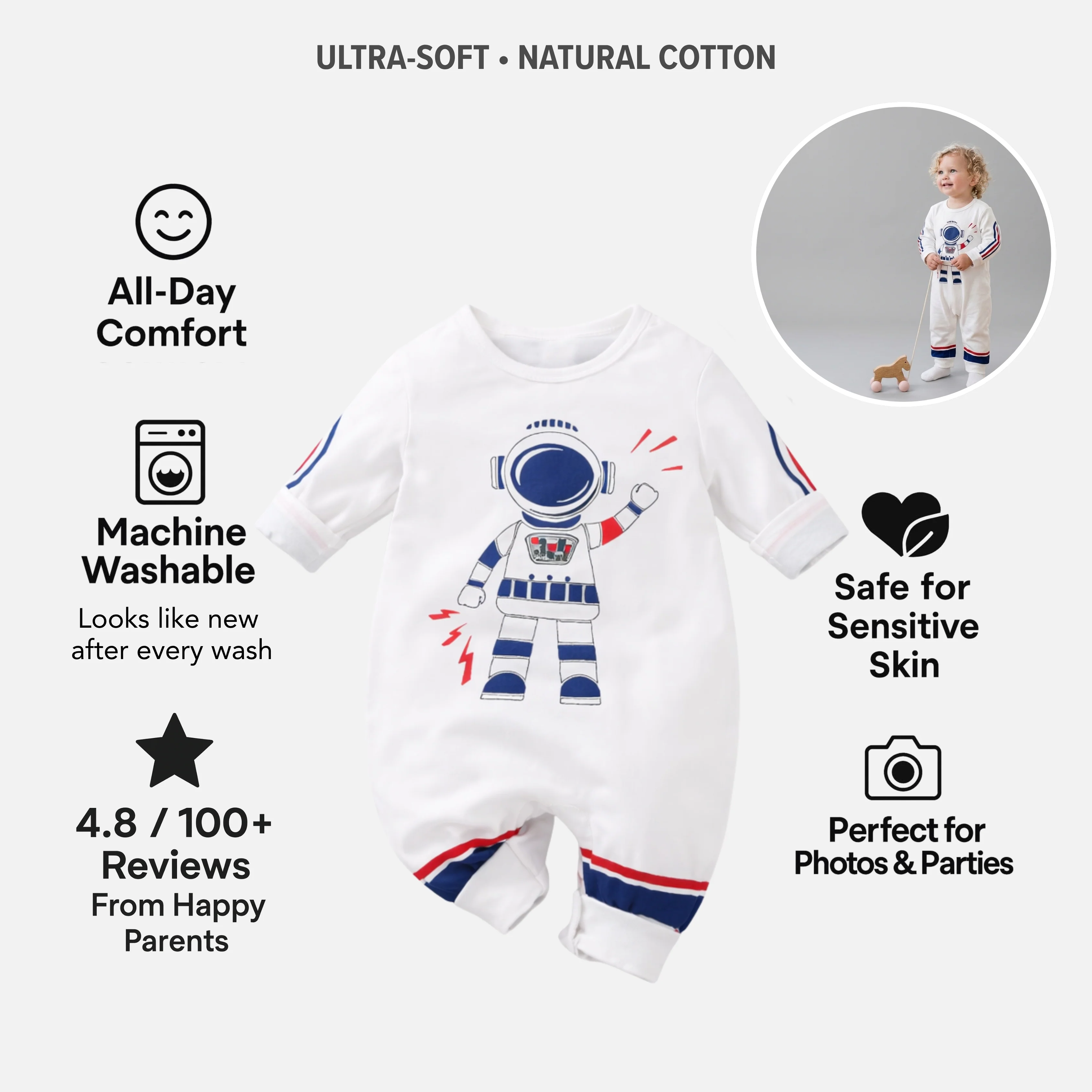 AMA™ Little Space Hero Kids Onesie - Image 3